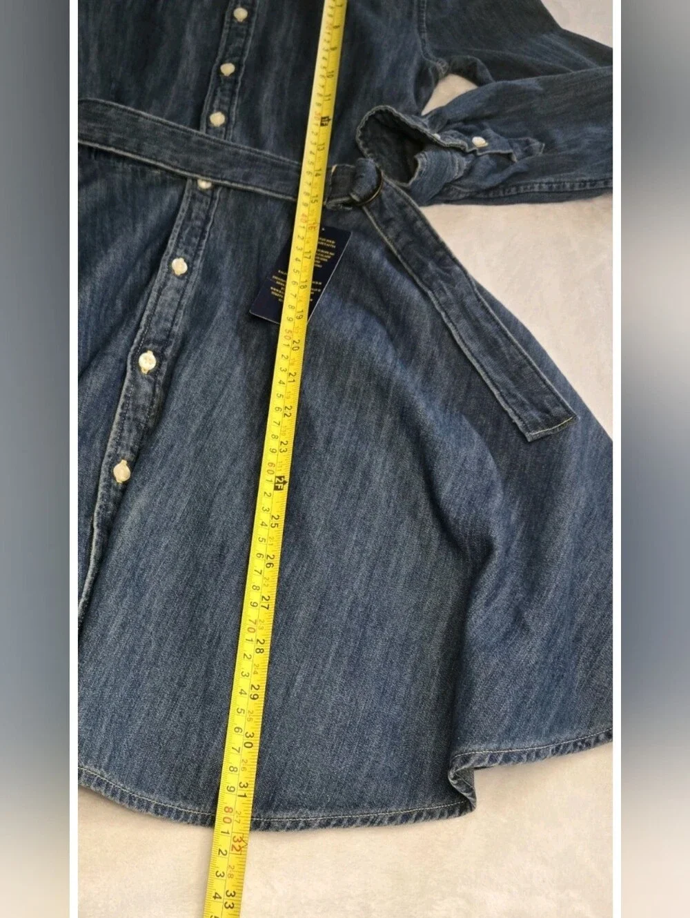 Ralph Lauren Button Up Collared Girl's Jean Dress 12